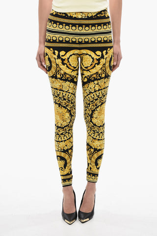 High-waisted Leggings with Barocco Pattern
