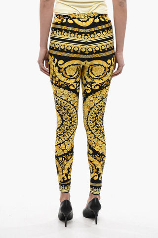 High-waisted Leggings with Barocco Pattern