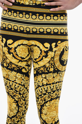 High-waisted Leggings with Barocco Pattern