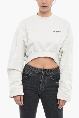 Brushed Cotton Cropped FOR ALL Crewneck sweatshirt