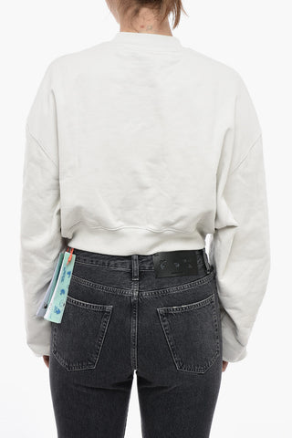 Brushed Cotton Cropped FOR ALL Crewneck sweatshirt