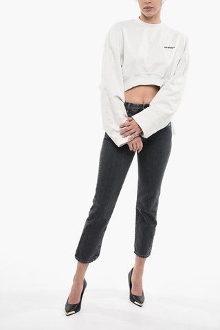 Brushed Cotton Cropped FOR ALL Crewneck sweatshirt