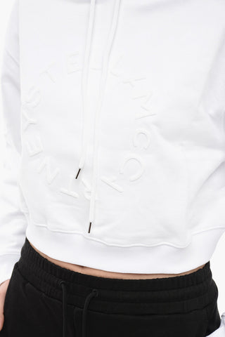 Organic Cotton Crop Hoodie with Flocked Logo