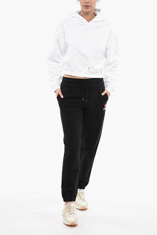 Organic Cotton Crop Hoodie with Flocked Logo