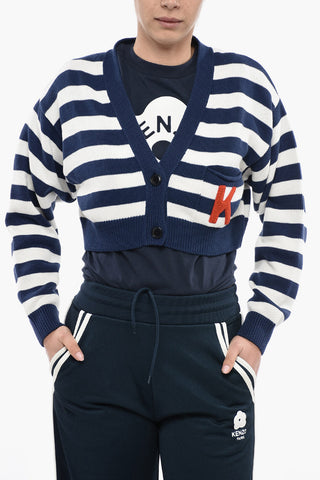 Awning Striped NAUTICAL Cropped Fit Cardigan