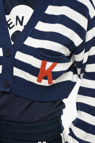 Awning Striped NAUTICAL Cropped Fit Cardigan