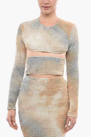 Elastisches Langarm-Top SMOCK Mit Cut-Out