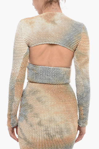 Elastisches Langarm-Top SMOCK Mit Cut-Out