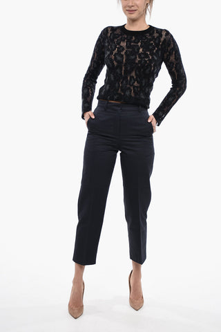 Cropped Fit Cotton Chinos Pants