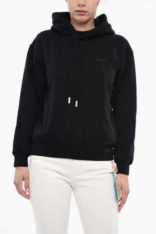 Brushed Cotton Hoodie With Printed Logo