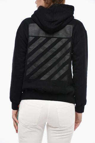 Brushed Cotton Hoodie With Printed Logo