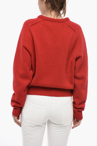 Cashmere V-neckline Sweater with Cut Out Detail