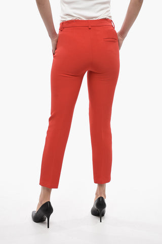 JEANS COUTURE Pleated Cigarette Pants with Belt
