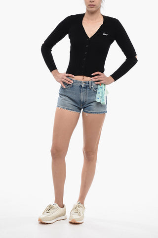 Light Wash CORPORATE Denim Shorts With Raw Cut