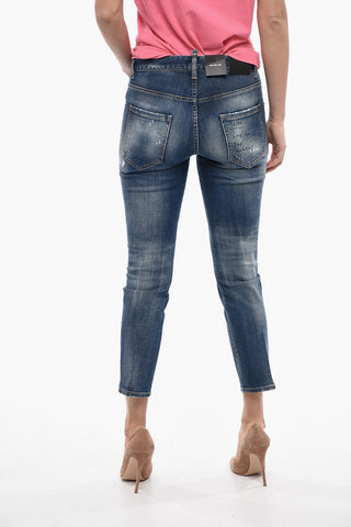 Jeans Cool Girl Fit con Profili Borchiati 15cm