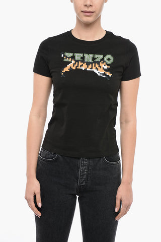 Crew Neck KENZO PIXEL Cotton T-Shirt