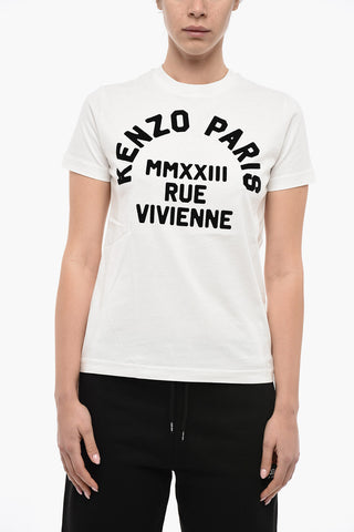 Crew Neck RUE VIVIENNE T-Shirt with Velour Print