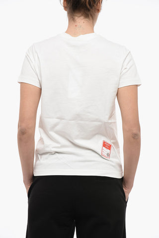 Crew Neck RUE VIVIENNE T-Shirt with Velour Print