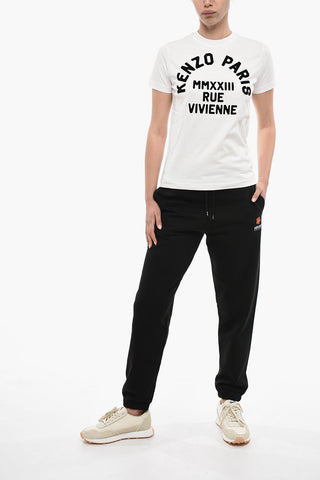 Crew Neck RUE VIVIENNE T-Shirt with Velour Print