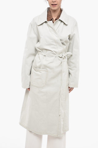 UNISEX MM1 Cappotto Trench in Denim con Cintura in Vita