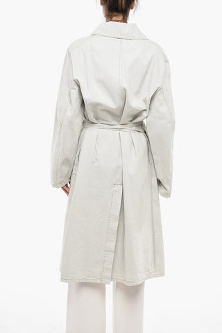 UNISEX MM1 Cappotto Trench in Denim con Cintura in Vita
