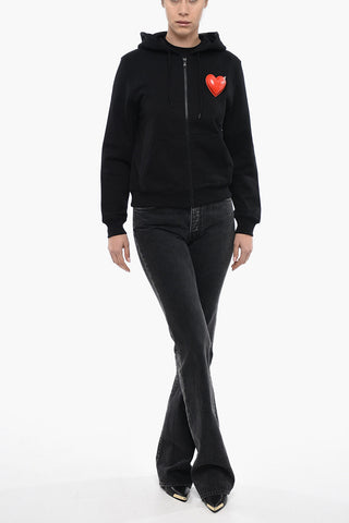 COUTURE! Brushed Cotton Zipped Sweatshirt with Toy Detail