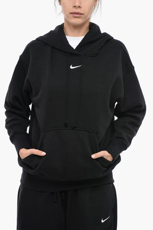 Brushed Cotton-Blend Hoodie with Contrasting Logo