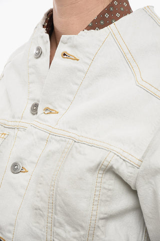 MM1 Giubbotto in Denim Senza Colletto