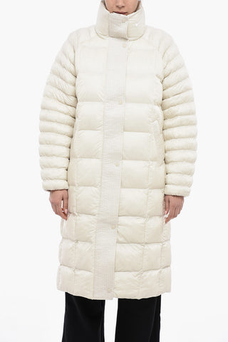 Maxi Padded Quilted Jacket with Snap Buttons