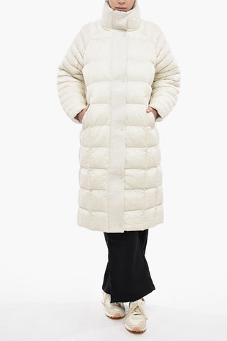 Maxi Padded Quilted Jacket with Snap Buttons