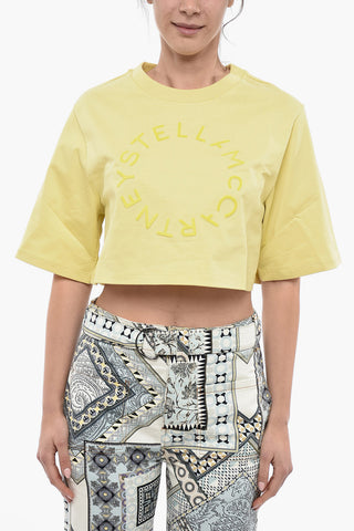 Organic Cotton Crop T-Shirt with Flocked Logo