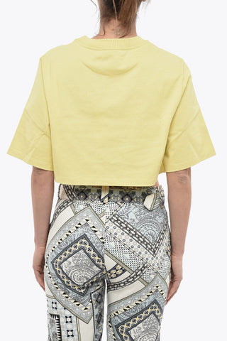 Organic Cotton Crop T-Shirt with Flocked Logo