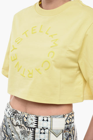 Organic Cotton Crop T-Shirt with Flocked Logo