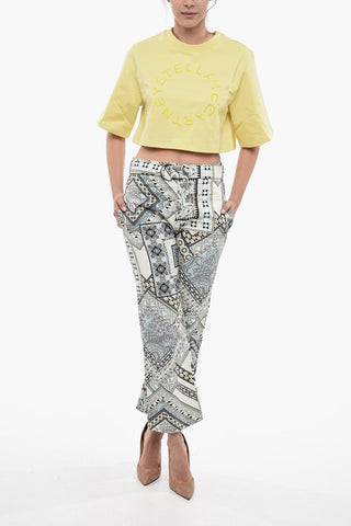 Organic Cotton Crop T-Shirt with Flocked Logo