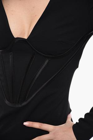 Abito a Corsetto con Scollo a V
