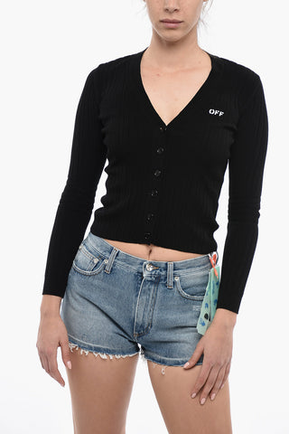 Ribbed STAMP Cardigan With Cutouts