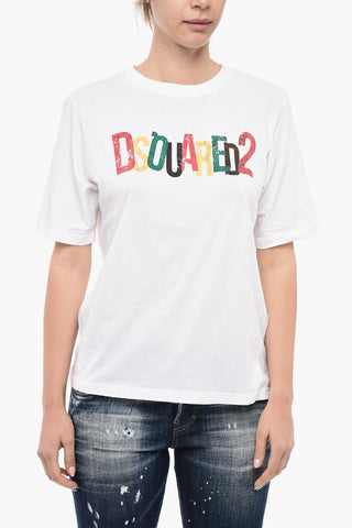 Crew Neck D2 RAINBOW T-Shirt with Print