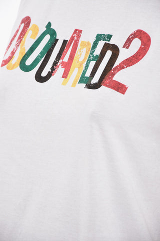 Crew Neck D2 RAINBOW T-Shirt with Print