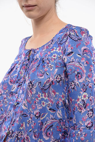 Long Sleeved Printed PRIAN Silk Blend Blouse