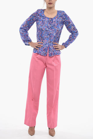 Long Sleeved Printed PRIAN Silk Blend Blouse