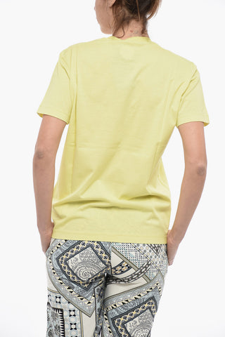 Crew Neck Cotton T-Shirt with Patches