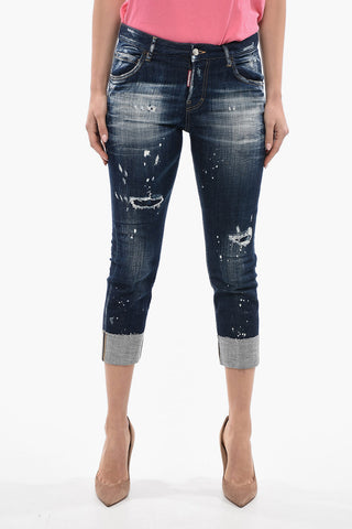 Cool Girl Cropped Fit Denims with Cuffs 16cm