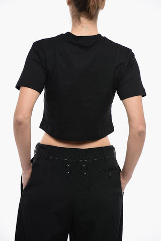 Logo Print Cropped Short Sleeved T-shirt