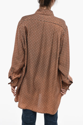 MM1 Camicia Oversized in Seta con Fantasia a Pois