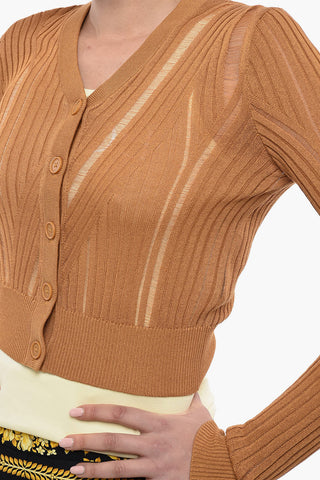 Cardigan Crop Con Dettagli Distressed