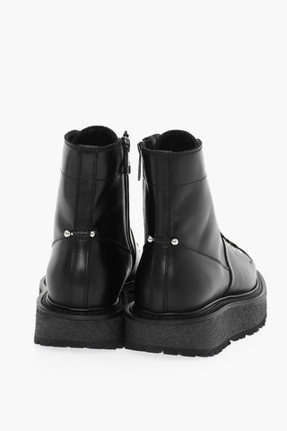 Anfibi in Pelle con Chiusura Zip