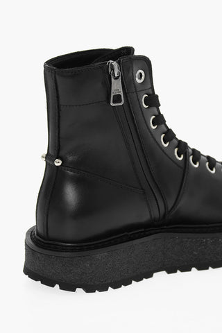 Anfibi in Pelle con Chiusura Zip
