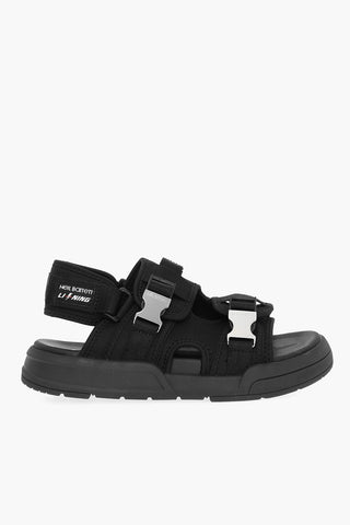 LI-NING Solid Color Double Buckle Sandals with Socks