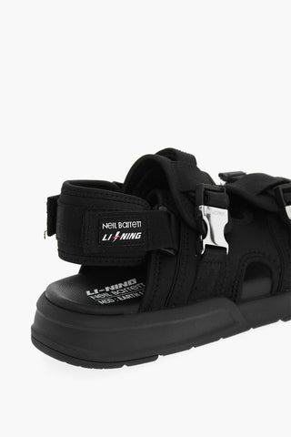LI-NING Solid Color Double Buckle Sandals with Socks