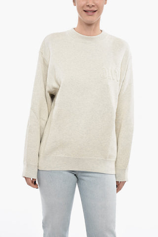 Embossed LEAVES Crewneck Sweater